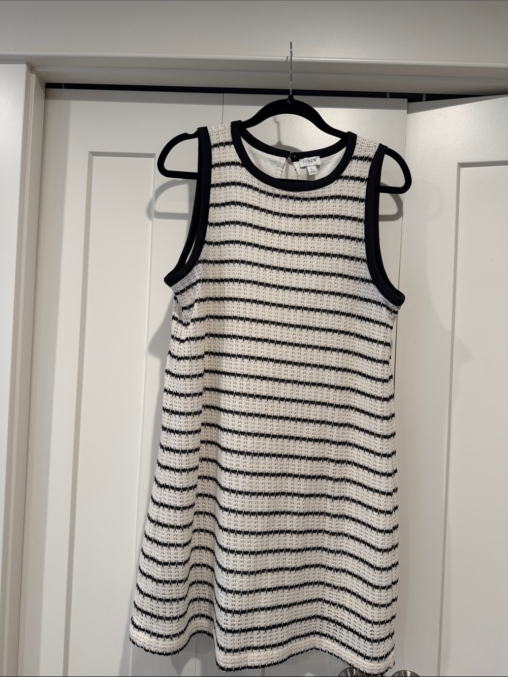 J. Crew Black & White Striped Knit Tank Dress